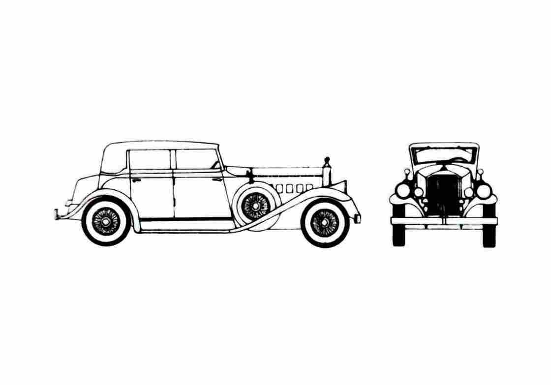 Blueprint Pierce Arrow V12 Sedan 1932 A4 Photo Print