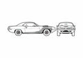 Blueprint Plymouth Barracuda 440 Six Pack Coupe 1970 A4 Photo Print