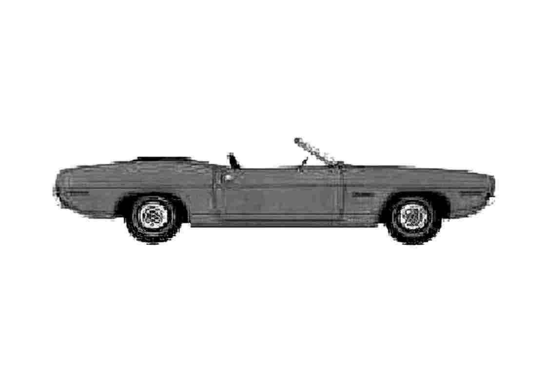 Blueprint Plymouth Barracuda Convertible Cabriolet 1970 A4 Photo Print