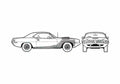 Blueprint Plymouth Barracuda Coupe 1970 A4 Photo Print