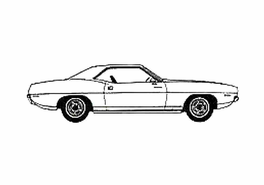 Blueprint Plymouth Barracuda Coupe 1972 A4 Photo Print