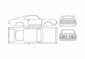 Blueprint Plymouth Barracuda Fastback Coupe 1968 A4 Photo Print