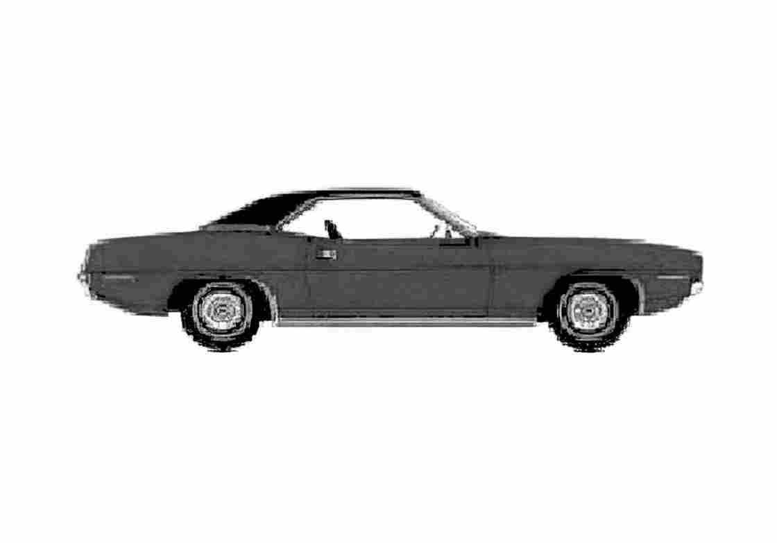 Blueprint Plymouth Barracuda Grand Coupe 1971 A4 Photo Print