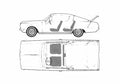 Blueprint Plymouth Barracuda Sedan 1964 A4 Photo Print