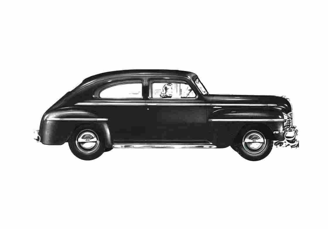 Blueprint Plymouth Deluxe Sedan 1942 A4 Photo Print