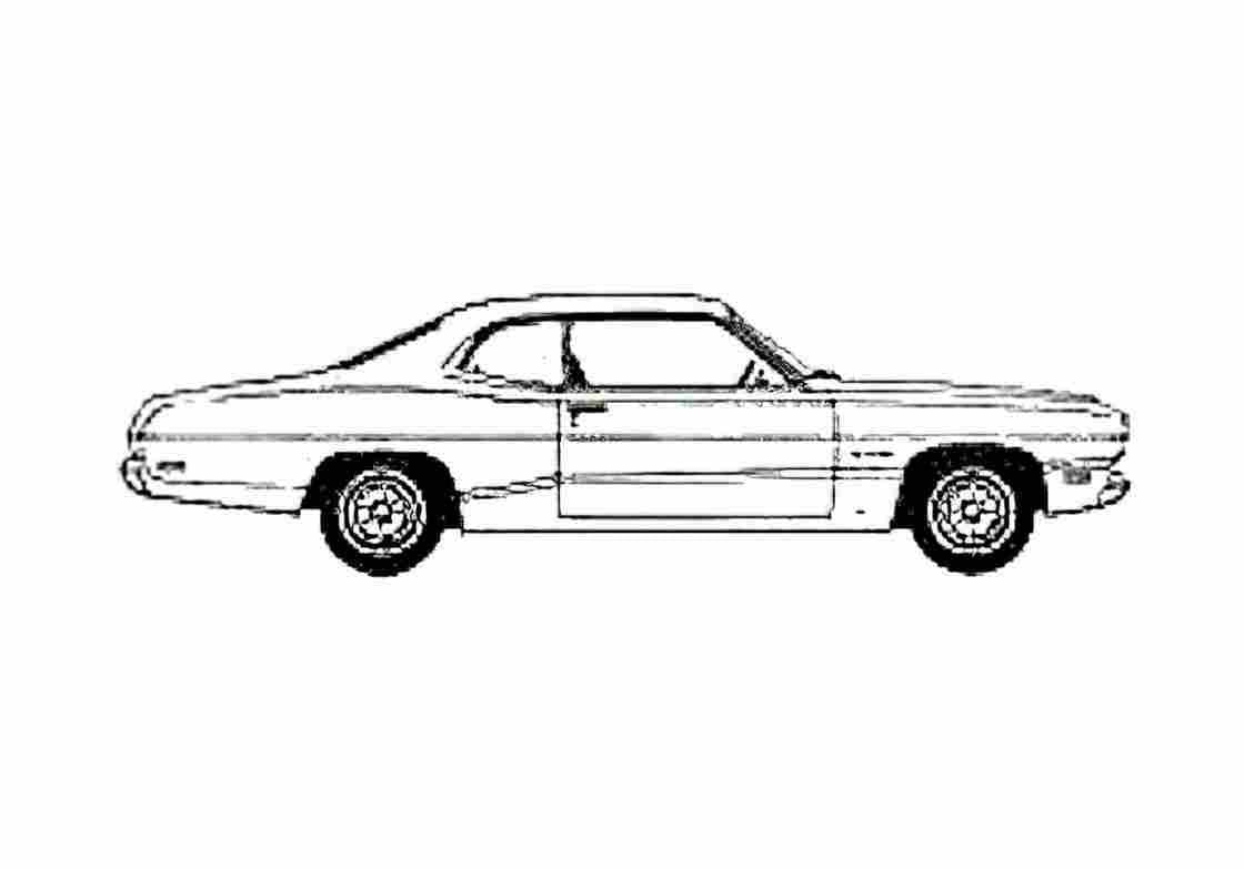 Blueprint Plymouth Duster 340 Coupe 1972 A4 Photo Print