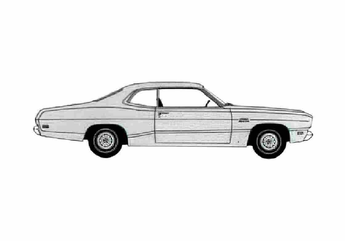 Blueprint Plymouth Duster Coupe 1970 A4 Photo Print