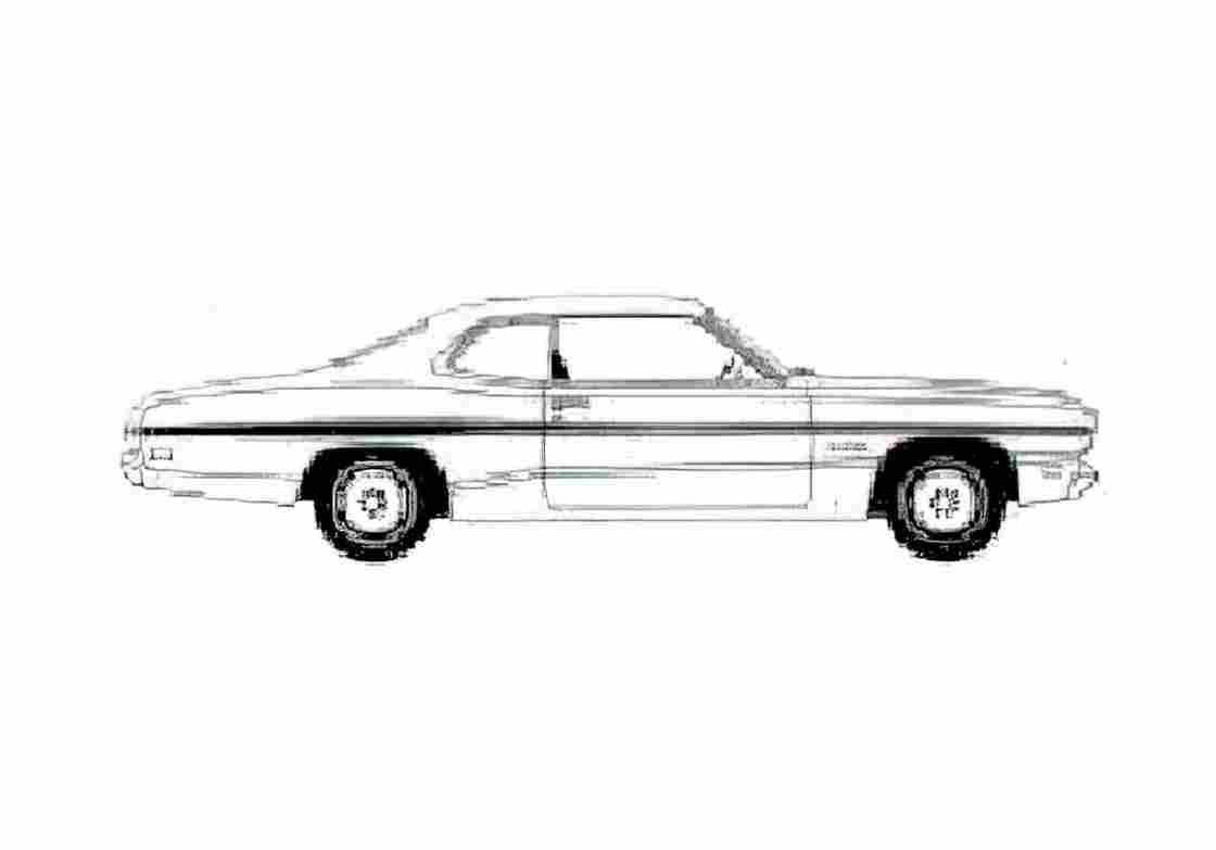 Blueprint Plymouth Duster Sport Coupe 1971 A4 Photo Print
