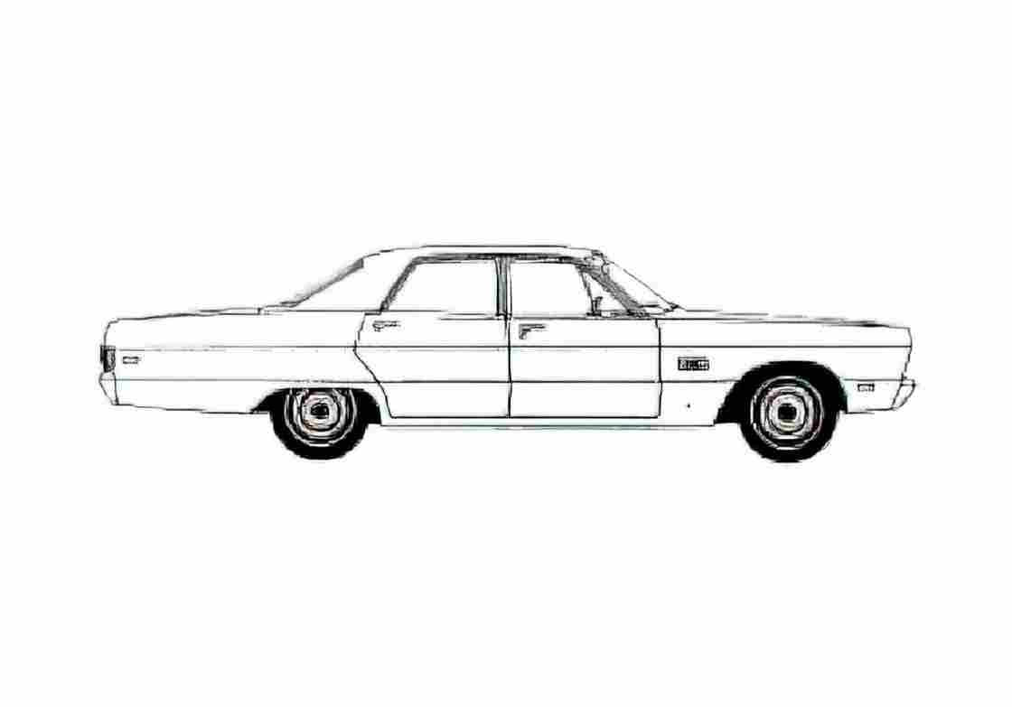 Blueprint Plymouth Fury I Sedan 1969 A4 Photo Print