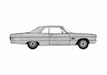 Blueprint Plymouth Fury II Sedan 1969 A4 Photo Print