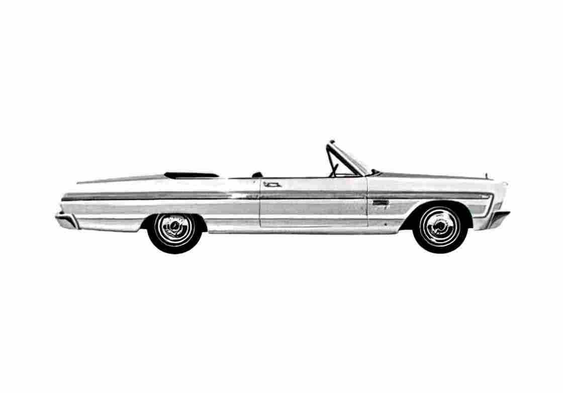 Blueprint Plymouth Fury III Convertible Cabriolet 1965 A4 Photo Print