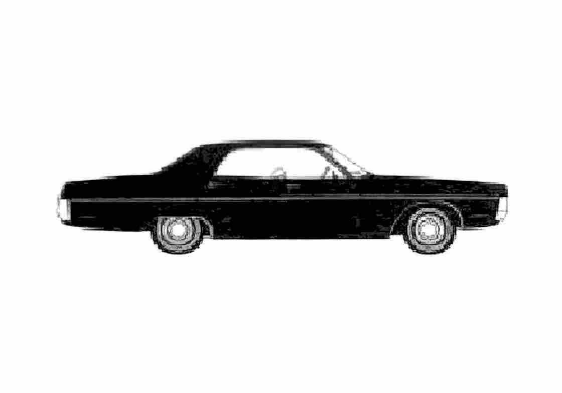Blueprint Plymouth Fury III Hardtop Sedan 1971 A4 Photo Print