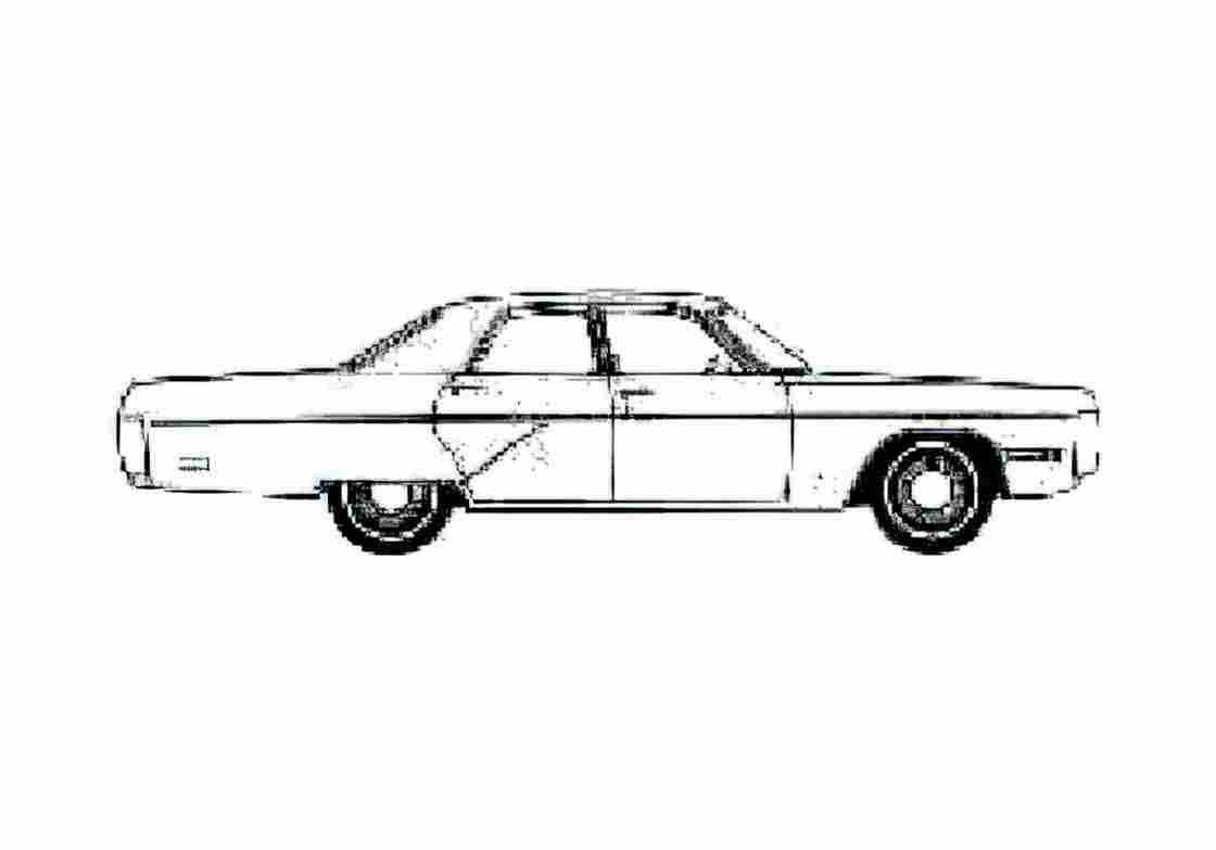 Blueprint Plymouth Fury III Sedan 1972 A4 Photo Print