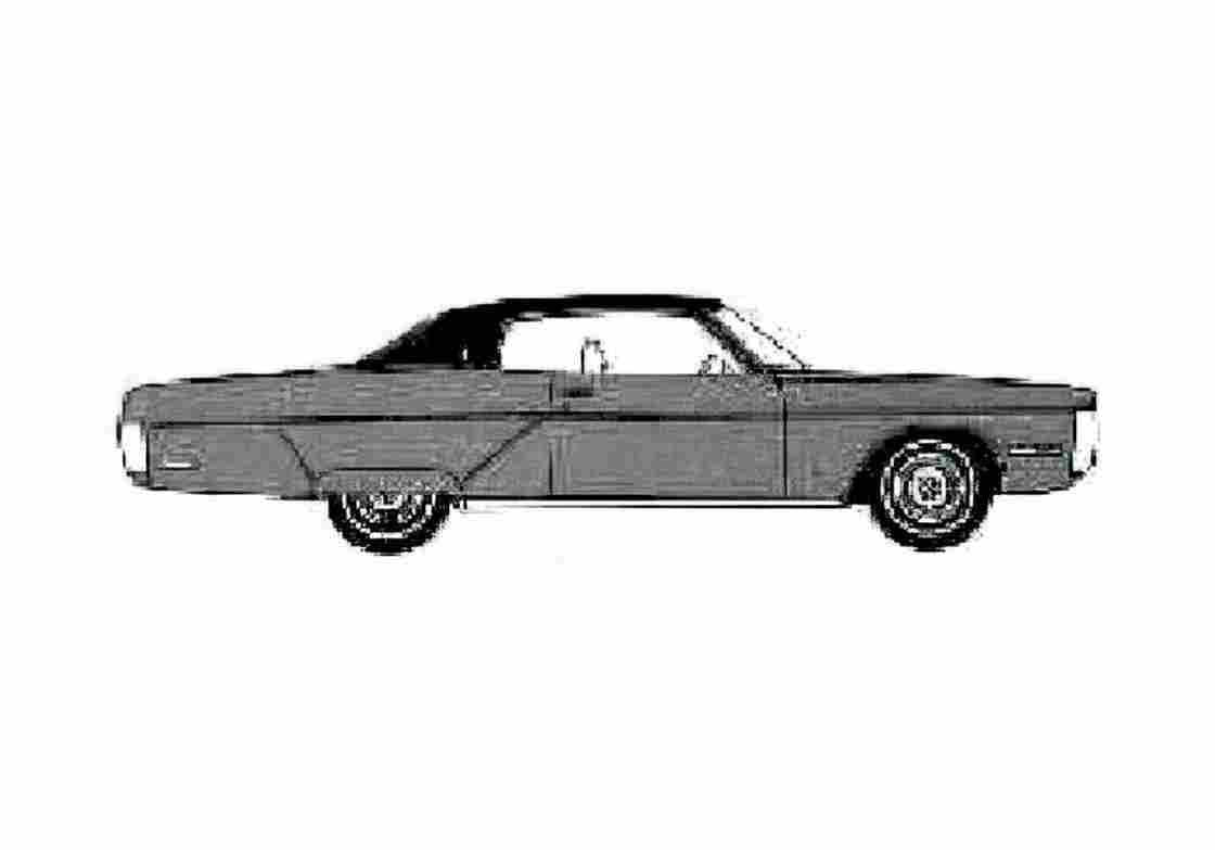 Blueprint Plymouth Gran Fury Coupe 1972 A4 Photo Print
