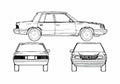 Blueprint Plymouth Reliant Sedan 1985 A4 Photo Print