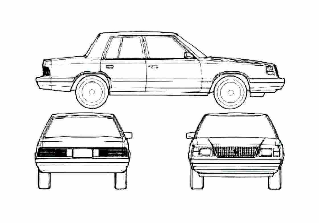 Blueprint Plymouth Reliant Sedan 1985 A4 Photo Print