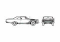 Blueprint Plymouth Road Runner Hemi Coupe 1968 A4 Photo Print