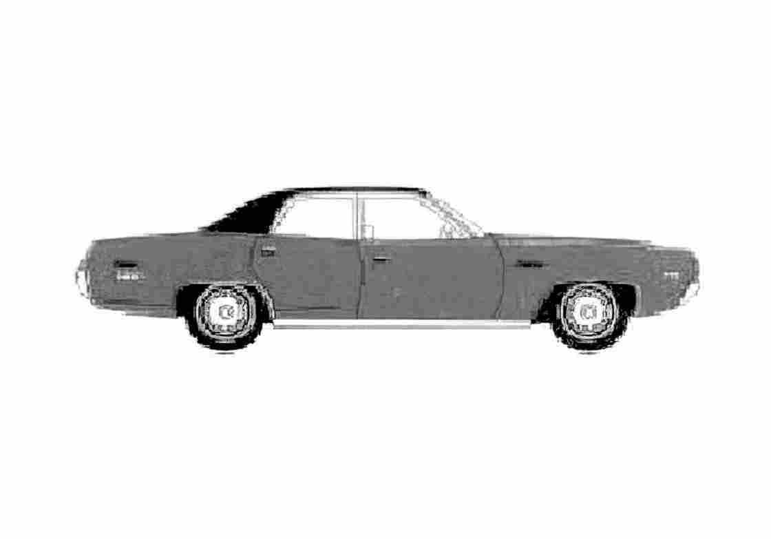 Blueprint Plymouth Satellite Brougham Sedan 1971 A4 Photo Print