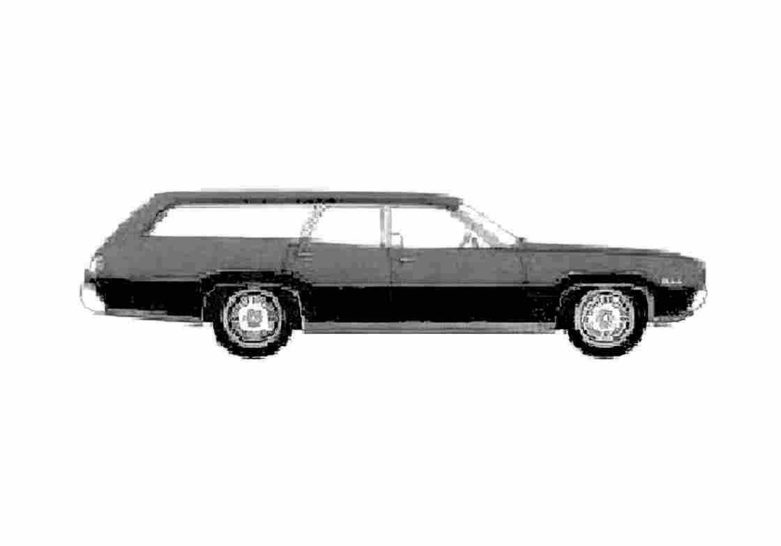 Blueprint Plymouth Satellite Custom Wagon 1971 A4 Photo Print