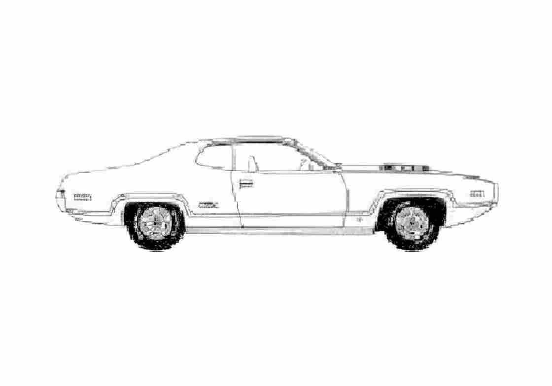 Blueprint Plymouth Satellite GTX 2 Hardtop Coupe 1971 A4 Photo Print