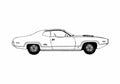 Blueprint Plymouth Satellite GTX Coupe 1971 A4 Photo Print