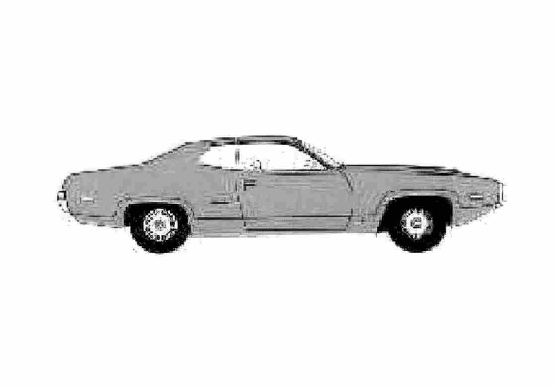 Blueprint Plymouth Satellite Hardtop Coupe 1972 A4 Photo Print