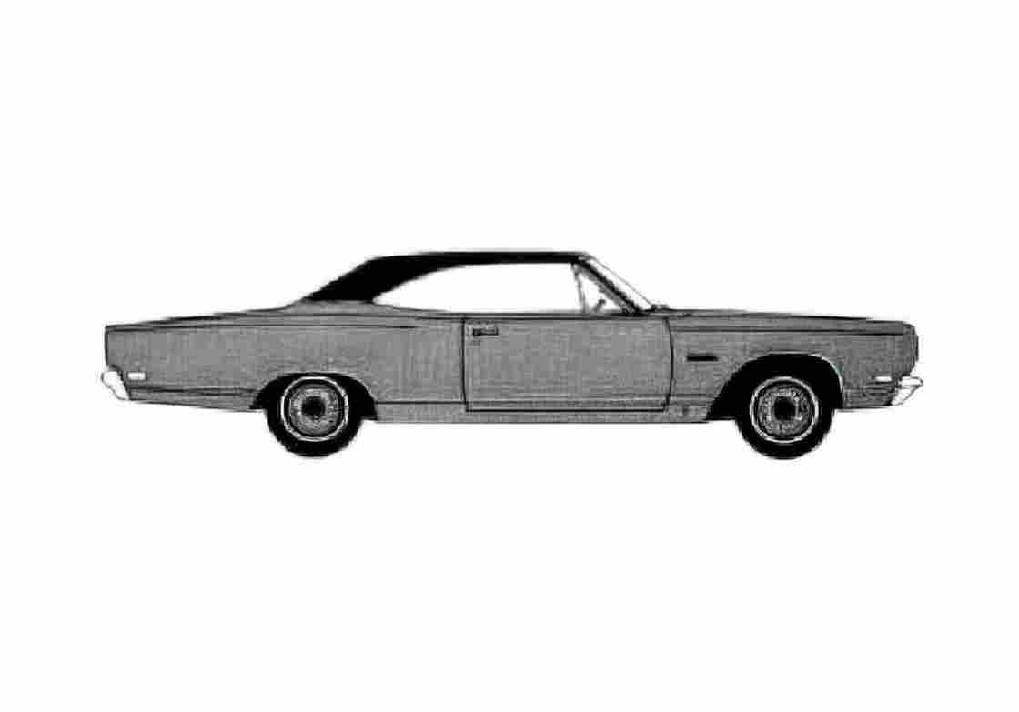 Blueprint Plymouth Satellite Hardtop Coupe 1973 A4 Photo Print