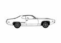 Blueprint Plymouth Satellite Sebring Coupe 1971 A4 Photo Print