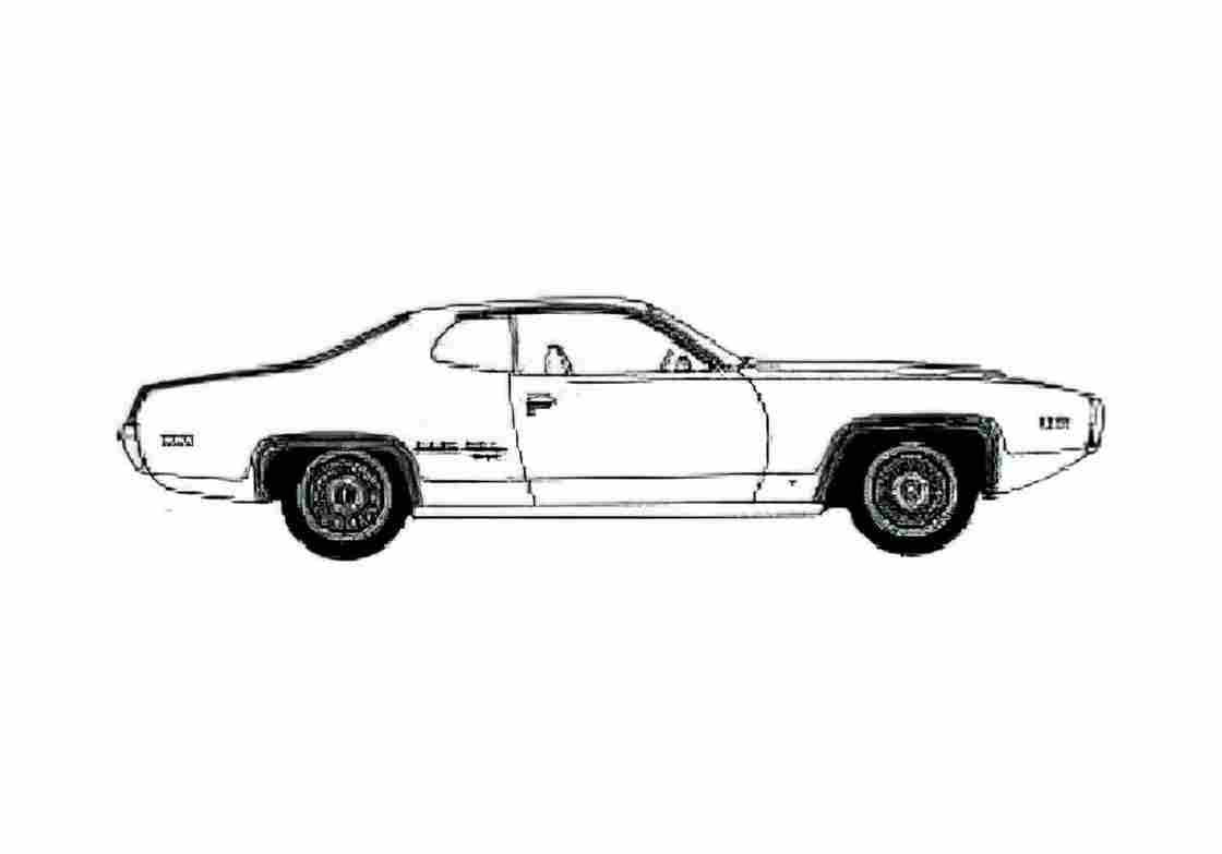 Blueprint Plymouth Satellite Sebring Coupe 1971 A4 Photo Print