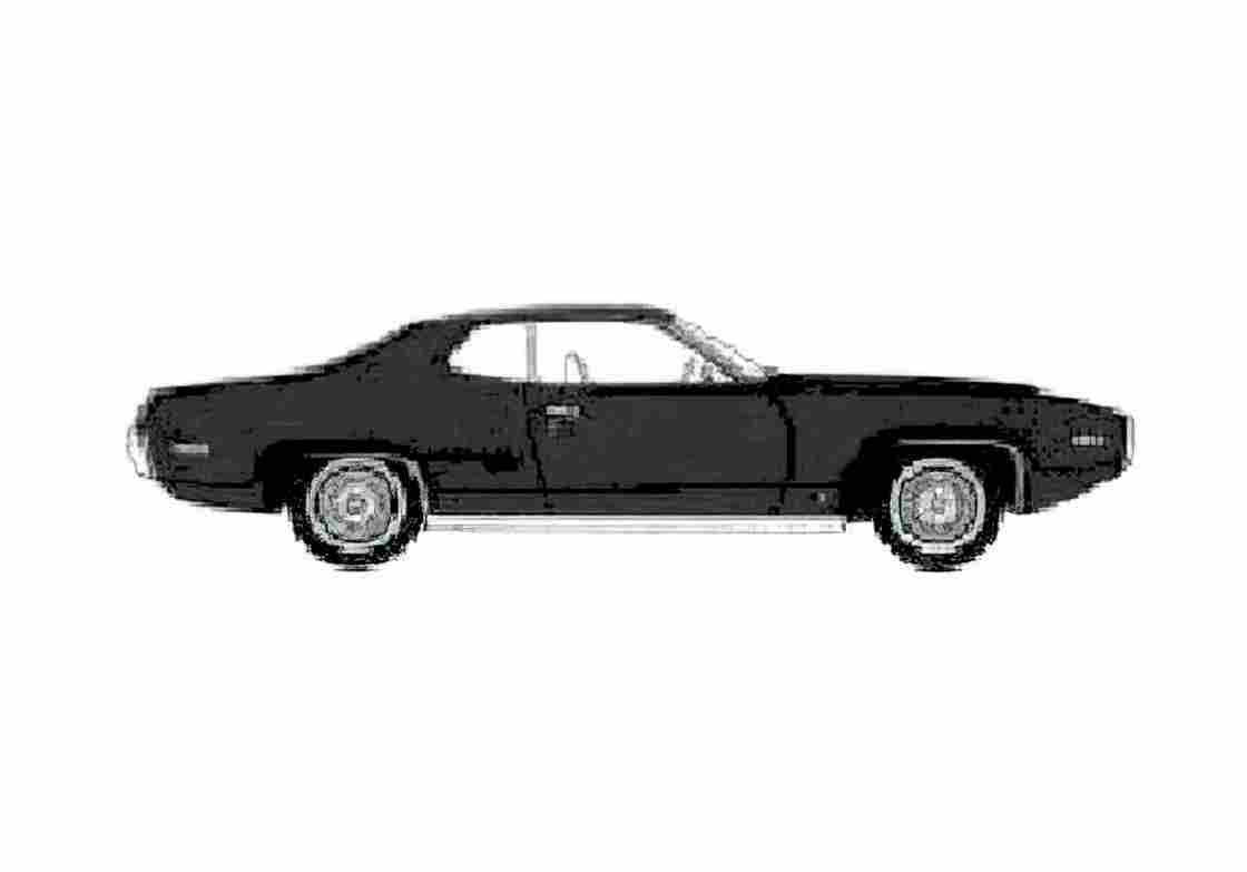 Blueprint Plymouth Satellite Sebring Hardtop Coupe 1971 A4 Photo Print