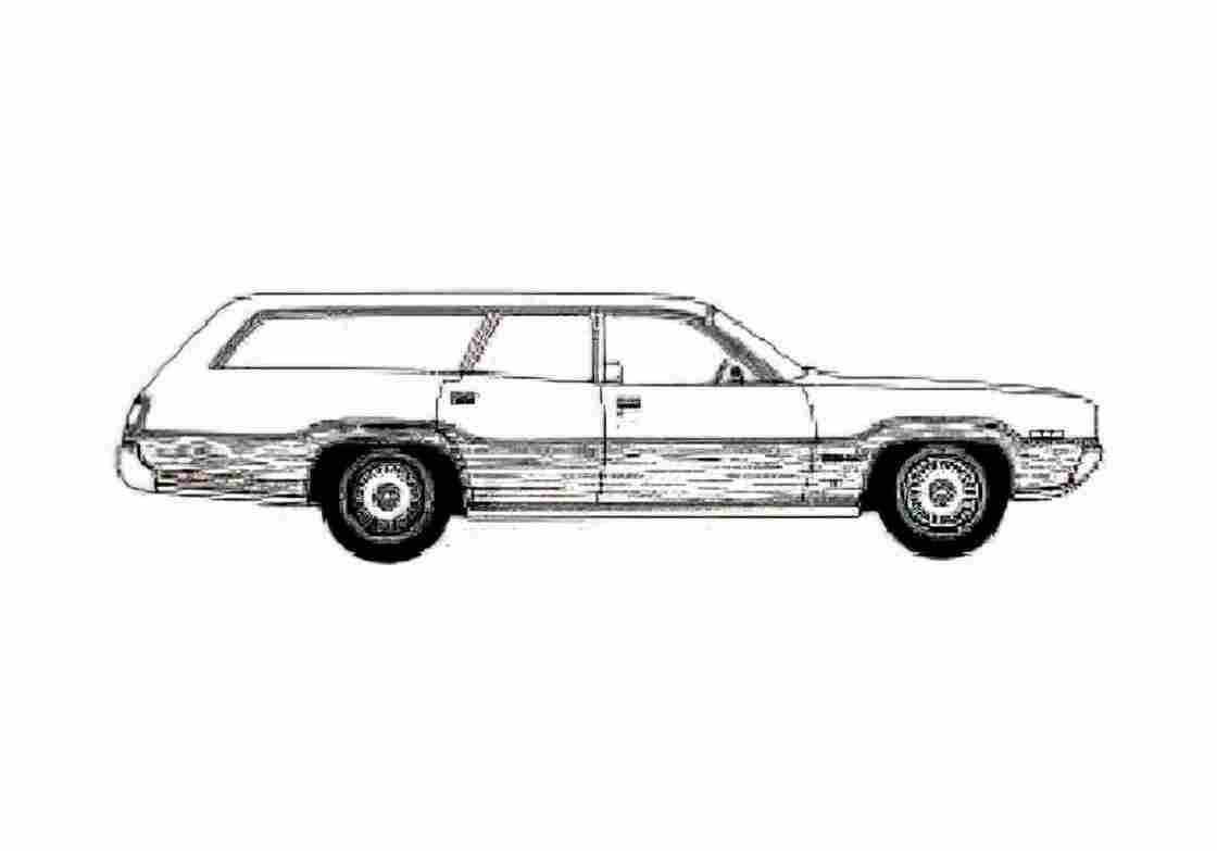Blueprint Plymouth Satellite Station Wagon 1971 A4 Photo Print