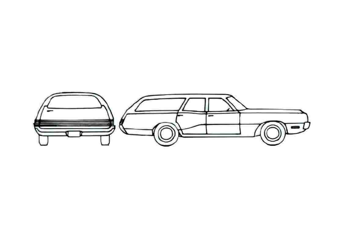 Blueprint Plymouth Satellite Suburban Station Wagon 1973 A4 Photo Print