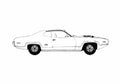Blueprint Plymouth Sattelite Road Runner Coupe 1971 A4 Photo Print