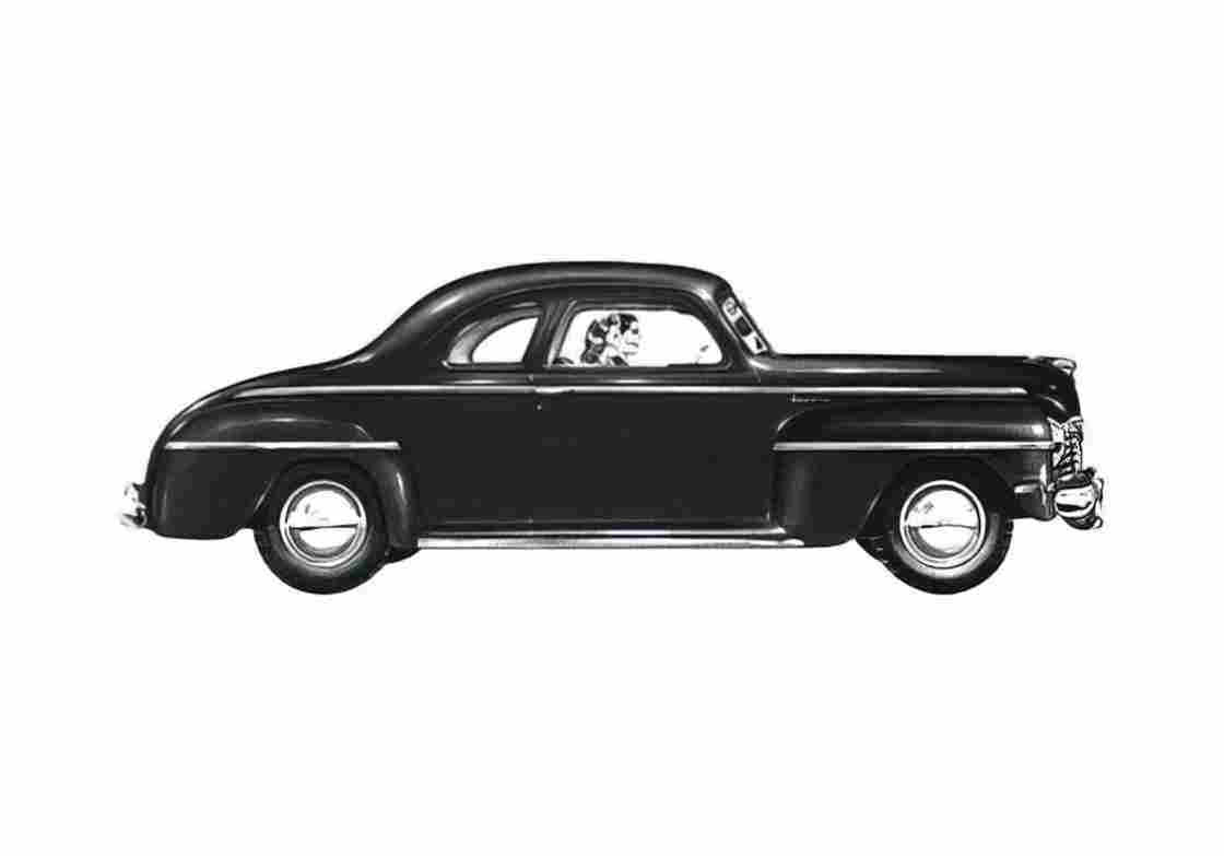 Blueprint Plymouth Special Deluxe Coupe 1942 A4 Photo Print