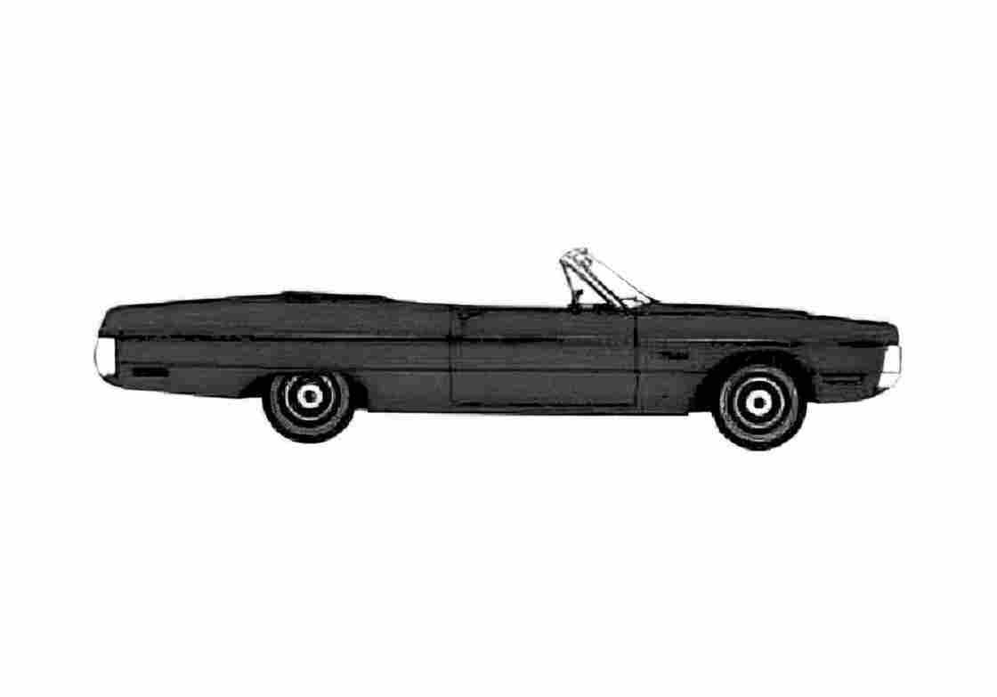 Blueprint Plymouth Sport Fury Convertible Cabriolet 1970 A4 Photo Print