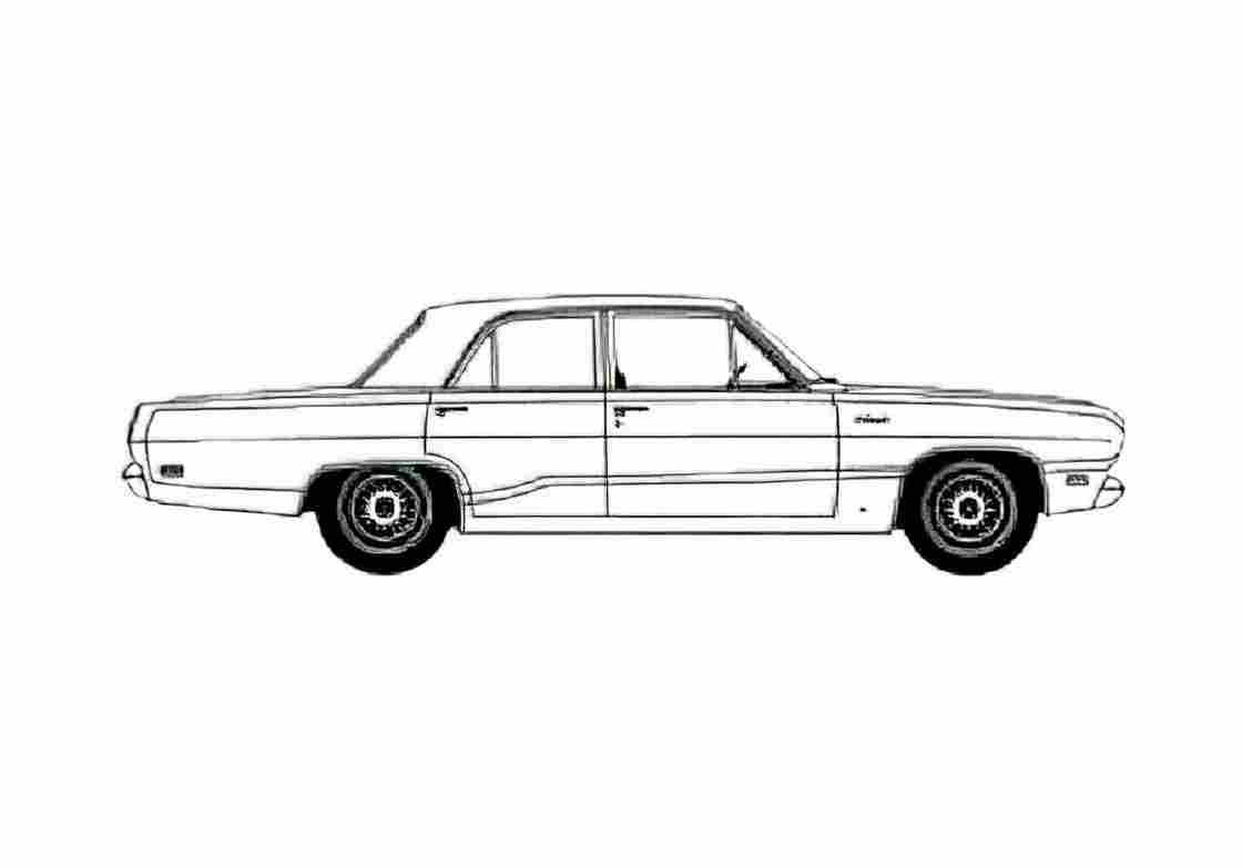 Blueprint Plymouth Valiant Custom Sedan 1970 A4 Photo Print