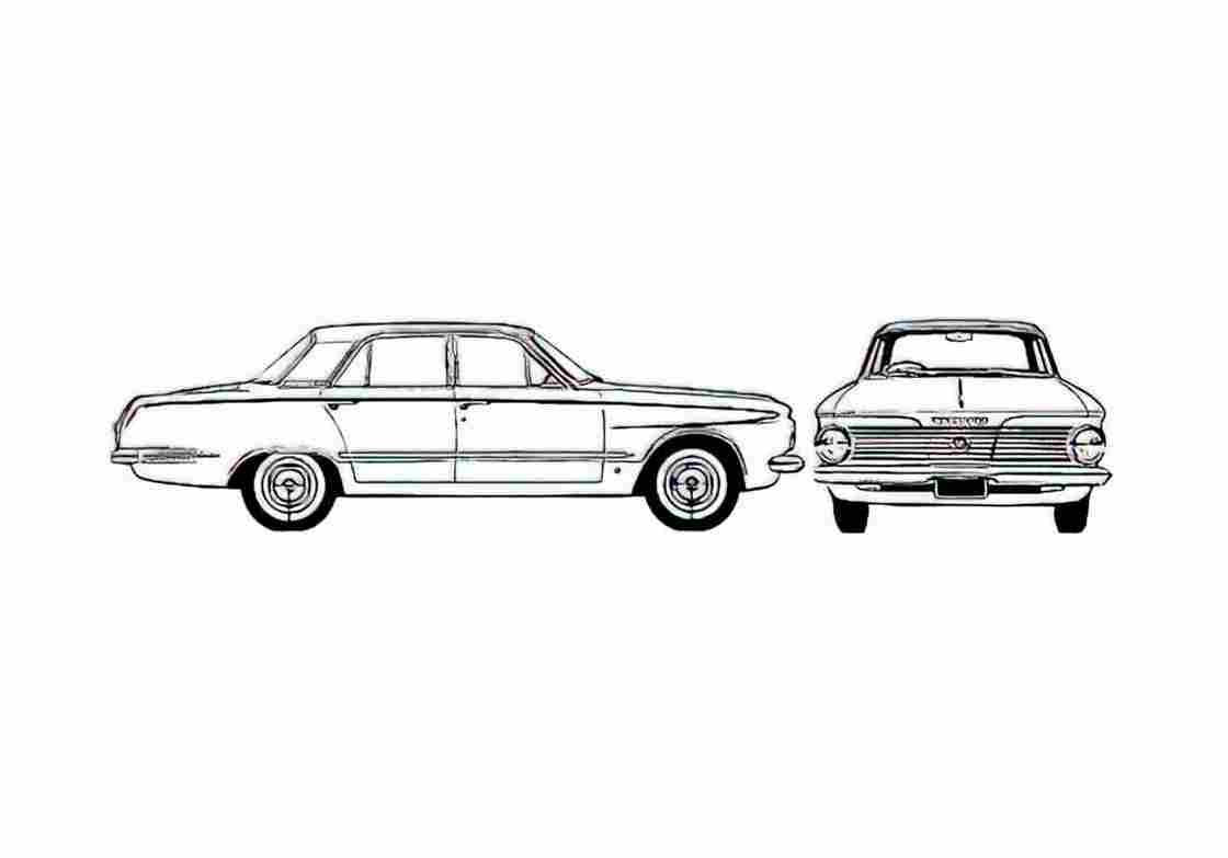 Blueprint Plymouth Valiant Sedan 1964 A4 Photo Print