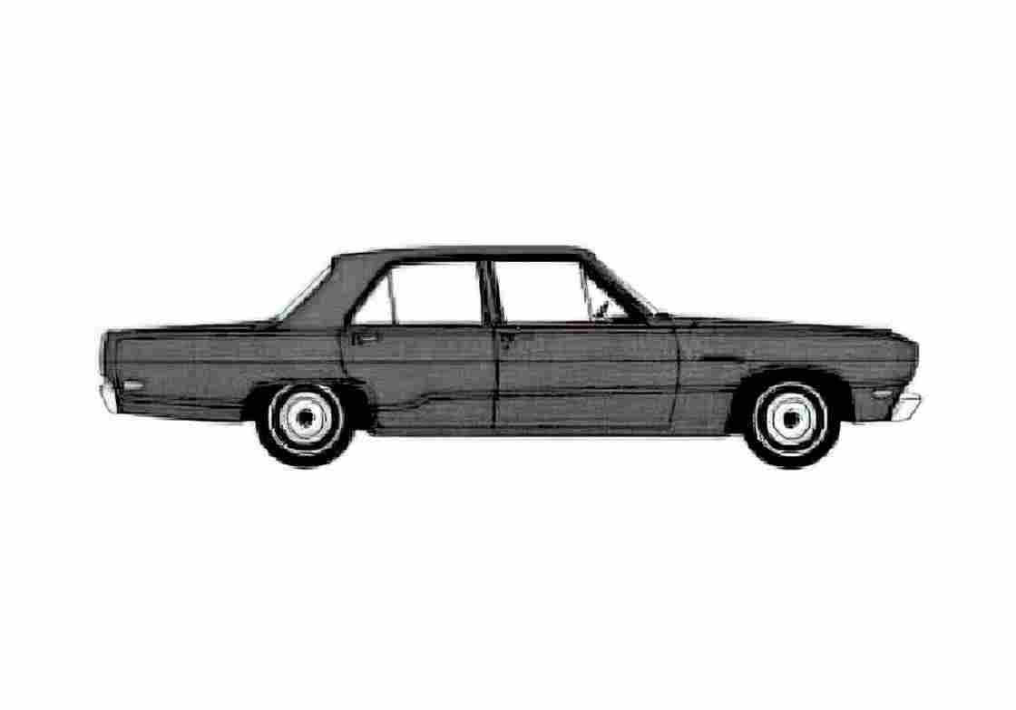 Blueprint Plymouth Valiant Sedan 1969 A4 Photo Print