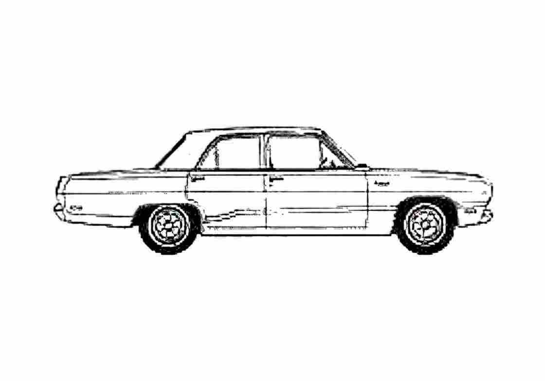 Blueprint Plymouth Valiant Sedan 1972 A4 Photo Print