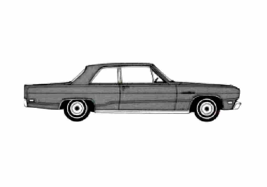 Blueprint Plymouth Valiant Signet Sedan 1969 A4 Photo Print
