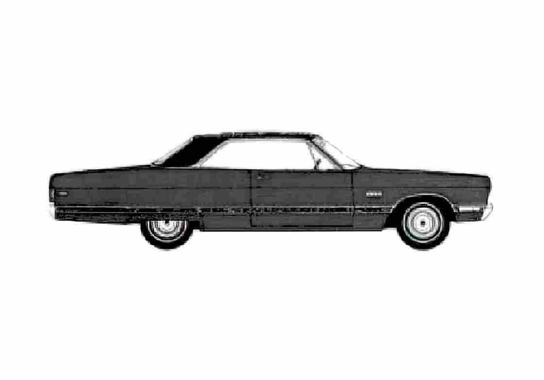 Blueprint Plymouth Vip Hardtop Coupe 1969 A4 Photo Print