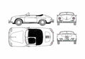 Blueprint Porsche 356A 1500GS Carrera Speedster Cabriolet 1956 A4 Photo Print