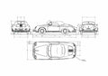 Blueprint Porsche 356A Speedster Roadster 1956 A4 Photo Print