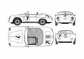 Blueprint Porsche 356A Super Speedster Roadster 1955 A4 Photo Print