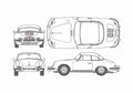 Blueprint Porsche 356B Coupe 1960 A4 Photo Print