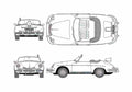 Blueprint Porsche 356B Netherlands Police Cabriolet 1962 A4 Photo Print