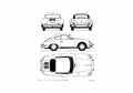 Blueprint Porsche 356C Coupe 1964 A4 Photo Print