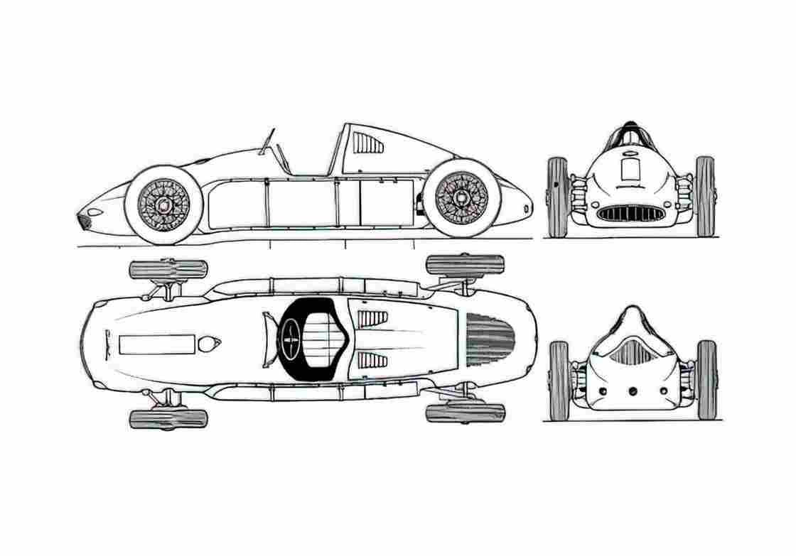 Blueprint Porsche 360 Cisitalia GP OW 1948 A4 Photo Print