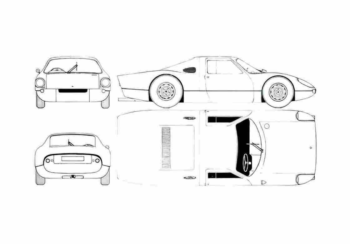 Blueprint Porsche 904 Carrera GTS Coupe 1964 A4 Photo Print