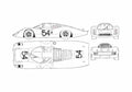 Blueprint Porsche 907 Langheck Coupe 1967 A4 Photo Print